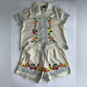 Her universe Disney Embroidered Floral Women Shorts Set